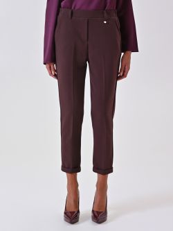Pantalon marron en viscose mélangée det_2
