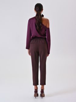 Pantalon marron en viscose mélangée det_3