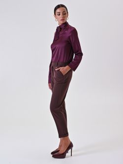 Pantalon marron en viscose mélangée in_i7
