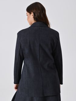Curvy Denim-Effect Jacket in Slub Milano Stitch det_3