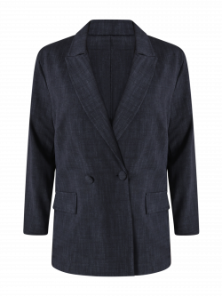 Curvy Denim-Effect Jacket in Slub Milano Stitch det_4