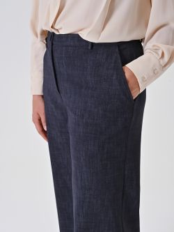 Curvy Slub Denim-Effect Milano Stitch Trousers in_i5
