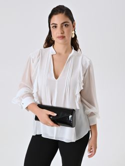 Curvy White Blouse with Ruffles sp_e1