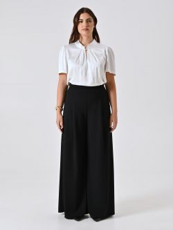 Curvy-Palazzo-Hose in Schwarz aus Cady det_1
