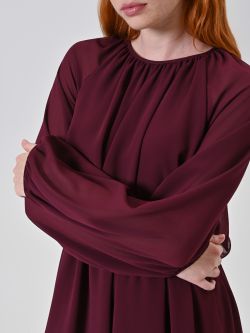 Bordeaux Ruffled Dress in_i5