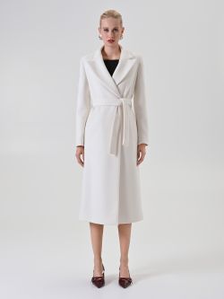Cream Belted Robe Coat det_1