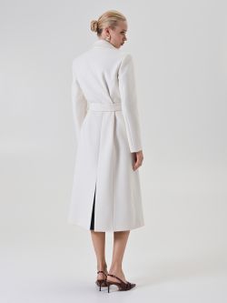 Cream Belted Robe Coat det_3