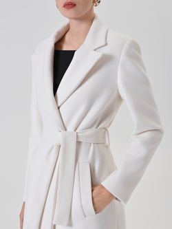 Cream Belted Robe Coat in_i5