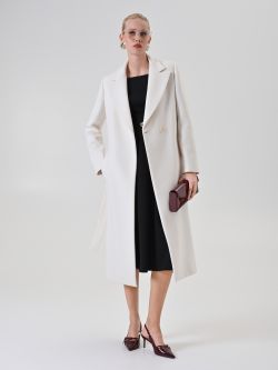 Cream Belted Robe Coat sp_e1