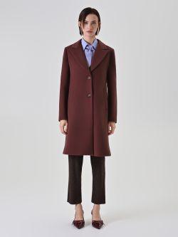Cappotto monopetto marrone cioccolato  det_1