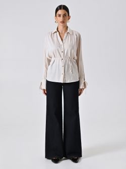 Beige Bluse mit Bändern 1 Rinascimento Beige Bluse mit Bändern det_1