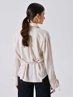 Camicia Beige con Nastrini det_3
