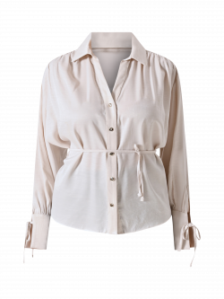 Beige Bluse mit Bändern 6 Rinascimento Beige Bluse mit Bändern det_4