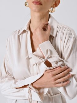 Beige Bluse mit Bändern 4 Rinascimento Beige Bluse mit Bändern in_i5