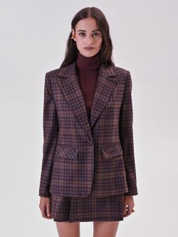 Giacca Check Bordeaux det_2