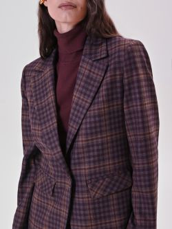 Giacca Check Bordeaux in_i5