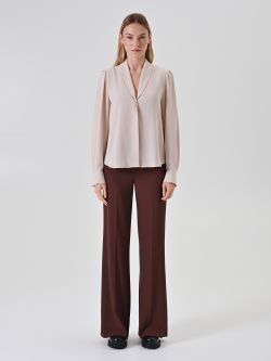 Chemisier fluide beige det_1