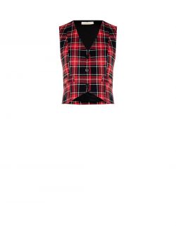 Gilet Rosso in Check Lurex det_4
