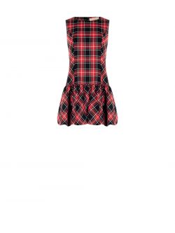 Abito corto rosso check lurex det_4