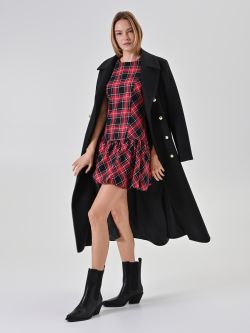 Abito corto rosso check lurex sp_e1