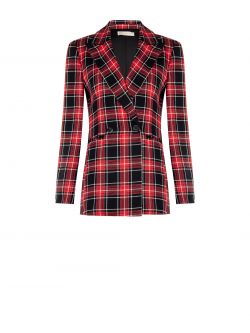 Double-Breasted Red Lurex Check Jacket det_4