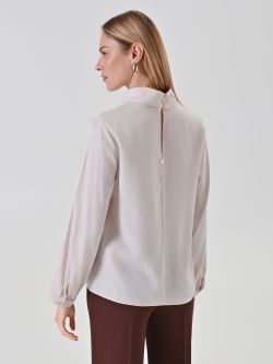 Light Beige Crinkle-Fabric Blouse det_3