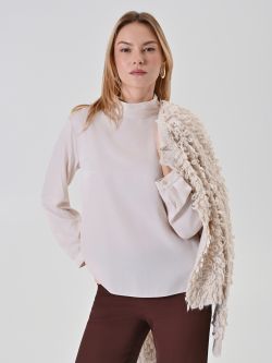 Light Beige Crinkle-Fabric Blouse sp_e1