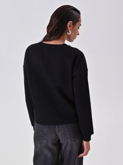 Felpa Nera con Girocollo Strass det_3