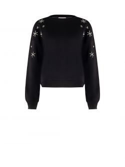 Felpa Nera con Strass det_4