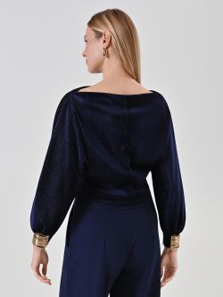 Lurex-Bluse mit Puffärmeln det_3