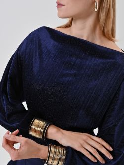 Lurex-Bluse mit Puffärmeln in_i5