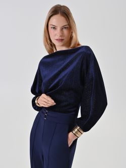 Lurex-Bluse mit Puffärmeln in_i7