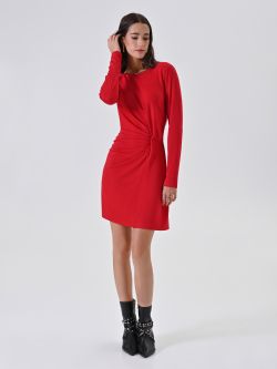 Robe rouge stretch drapée in_i7