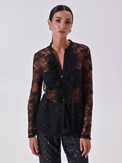 Spitzenbluse in Schwarz in_i7