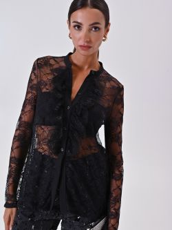 Spitzenbluse in Schwarz sp_e1
