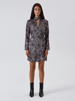 Robe drapée à imprimé python det_1
