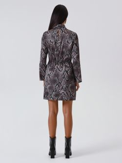 Robe drapée à imprimé python det_3