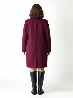 Manteau Curvy à simple boutonnage bordeaux det_2