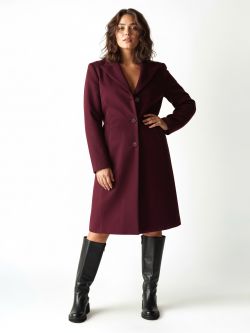 Manteau Curvy à simple boutonnage bordeaux in_i4