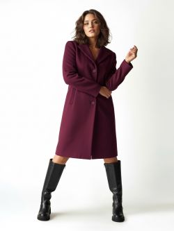 Manteau Curvy à simple boutonnage bordeaux in_i5