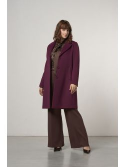 Manteau Curvy à simple boutonnage bordeaux sp_e1