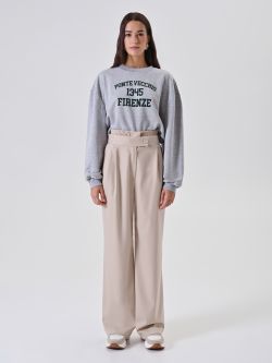 Beige Palazzo Trousers with Drawstring det_1