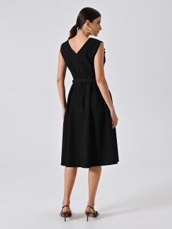 Robe fourreau noire à double revers det_3