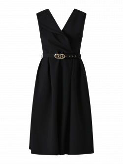 Robe fourreau noire à double revers det_4