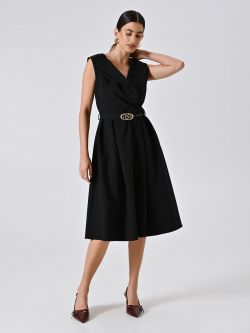 Robe fourreau noire à double revers in_i7