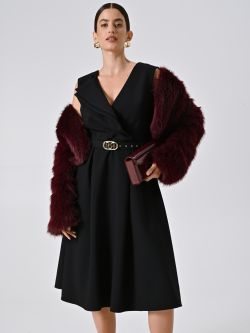 Robe fourreau noire à double revers sp_e1