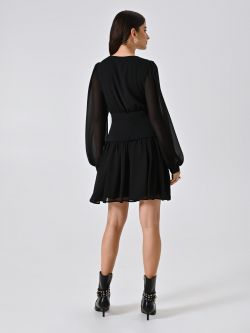 Vestido bustier en georgette negro det_3