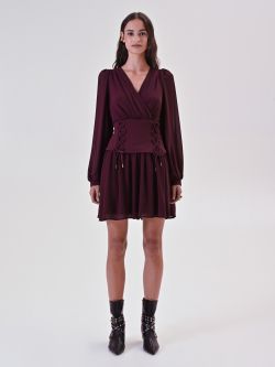 Robe bustier en crêpe georgette det_1