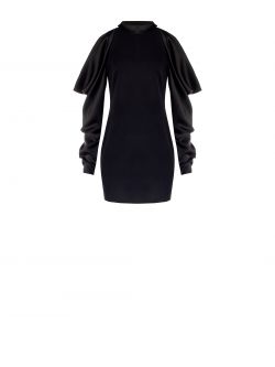 Black Dress with Satin Sleeves det_4