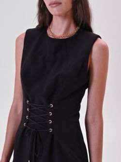 Vestido de tubo bustier negro con lazos in_i5